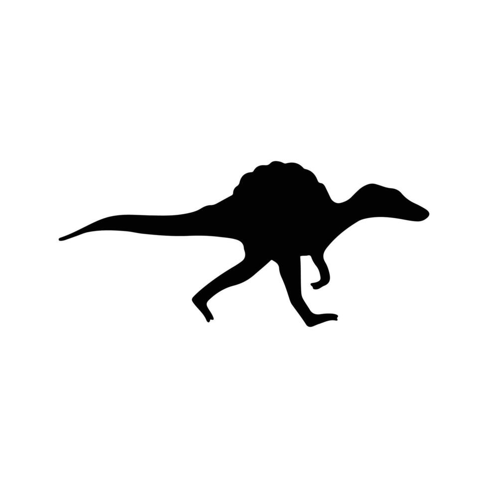 dinosaurio siluetas vector ilustración aislado en blanco antecedentes. prehistórico animal vector silueta. negro dinosaurio siluetas para niños.