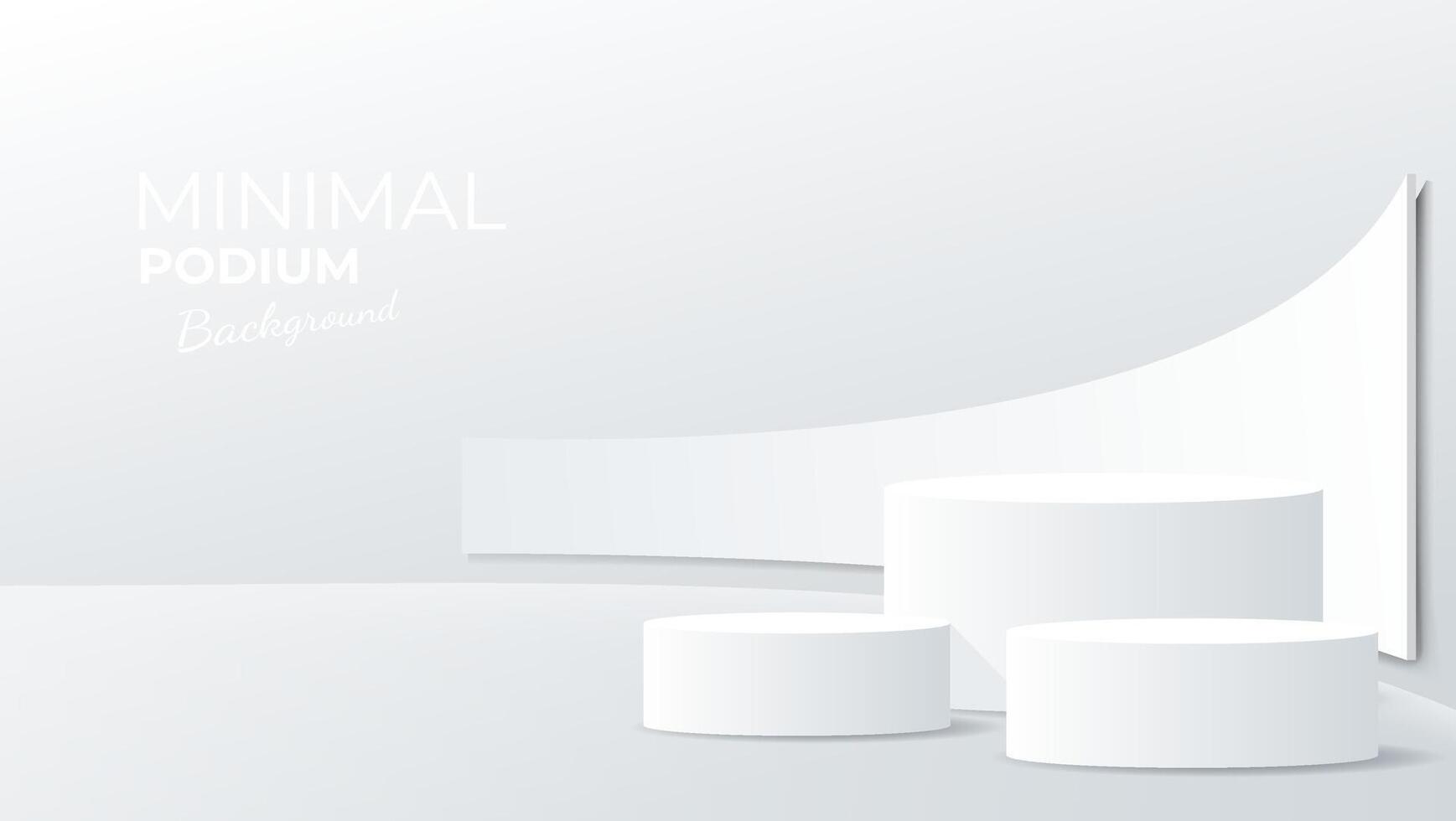 minimal white podium design for product display presentation. vector illustration