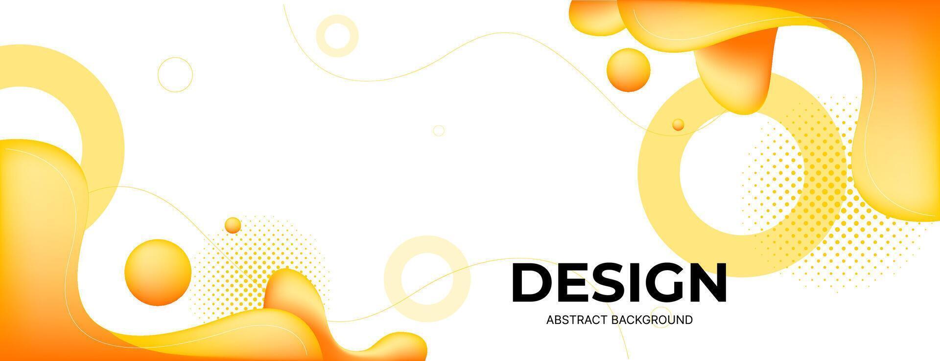 abstract banner background with yellow orange fluid shapes and geometric shapes. vector illustration