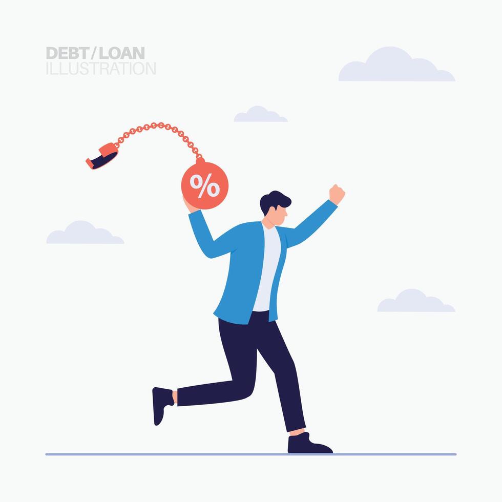 Business Motivation to Financial Success and freedom finance Investment risk and account budget loss illustration vector