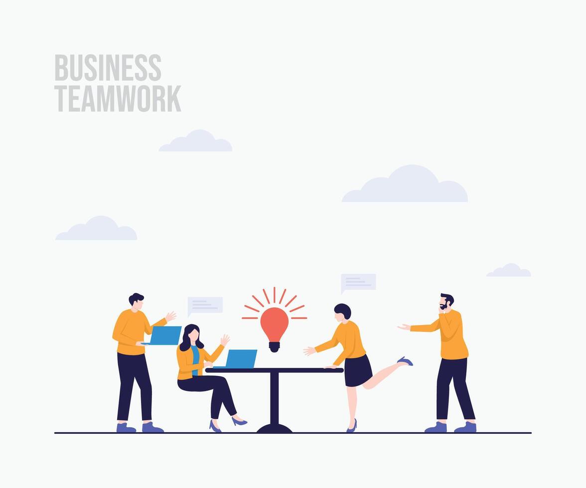 Brainstorming and discussion concept vector