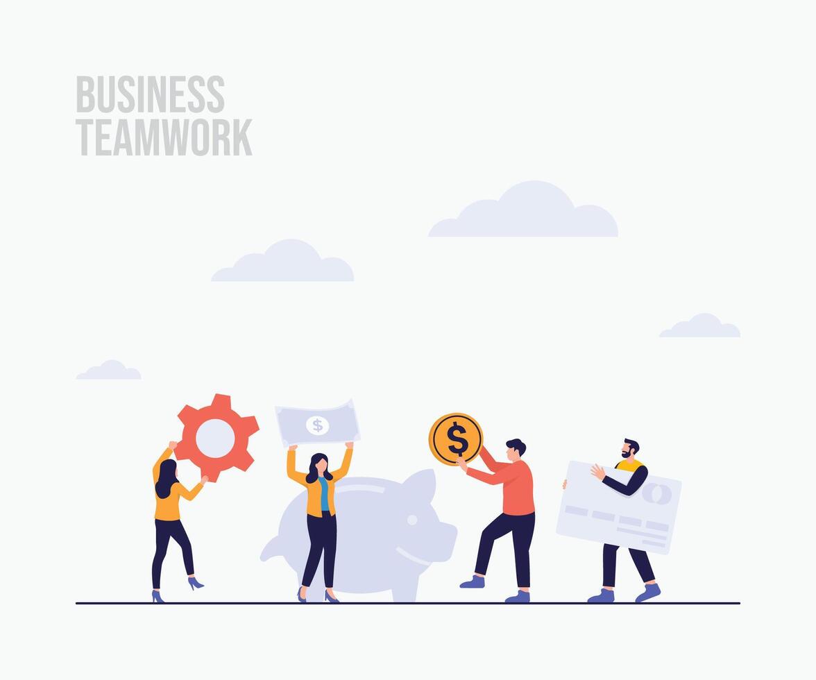 Business development with credit card and coin icon concept vector