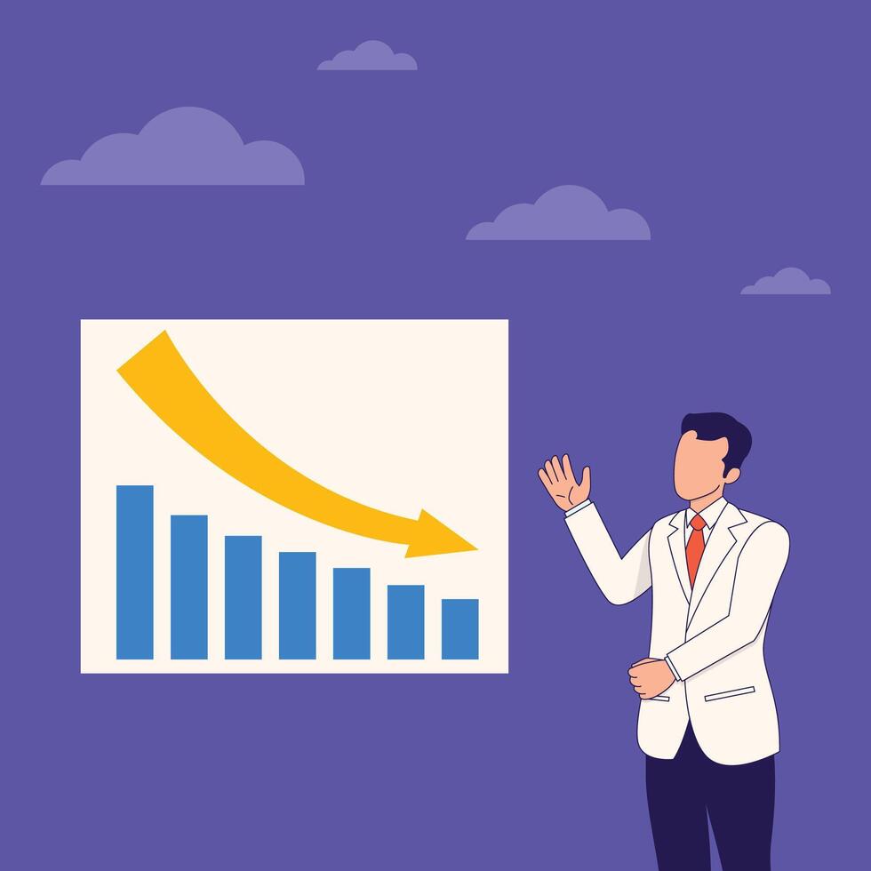 negocio presentación valores mercado grafico y criptomoneda ilustración vector