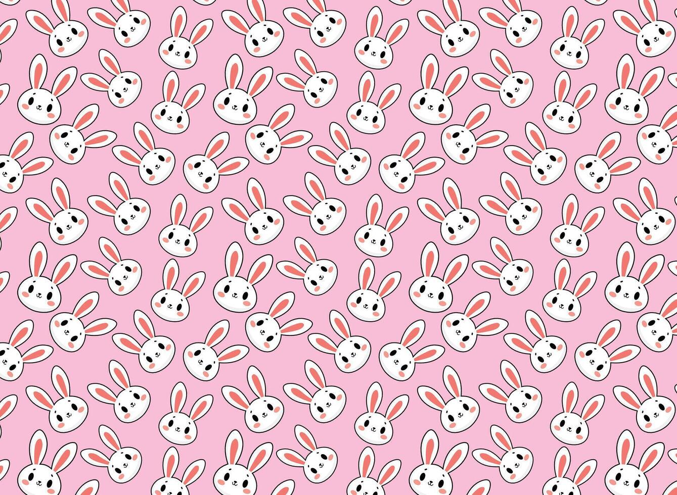 Cute rabbit drawing pattern vector