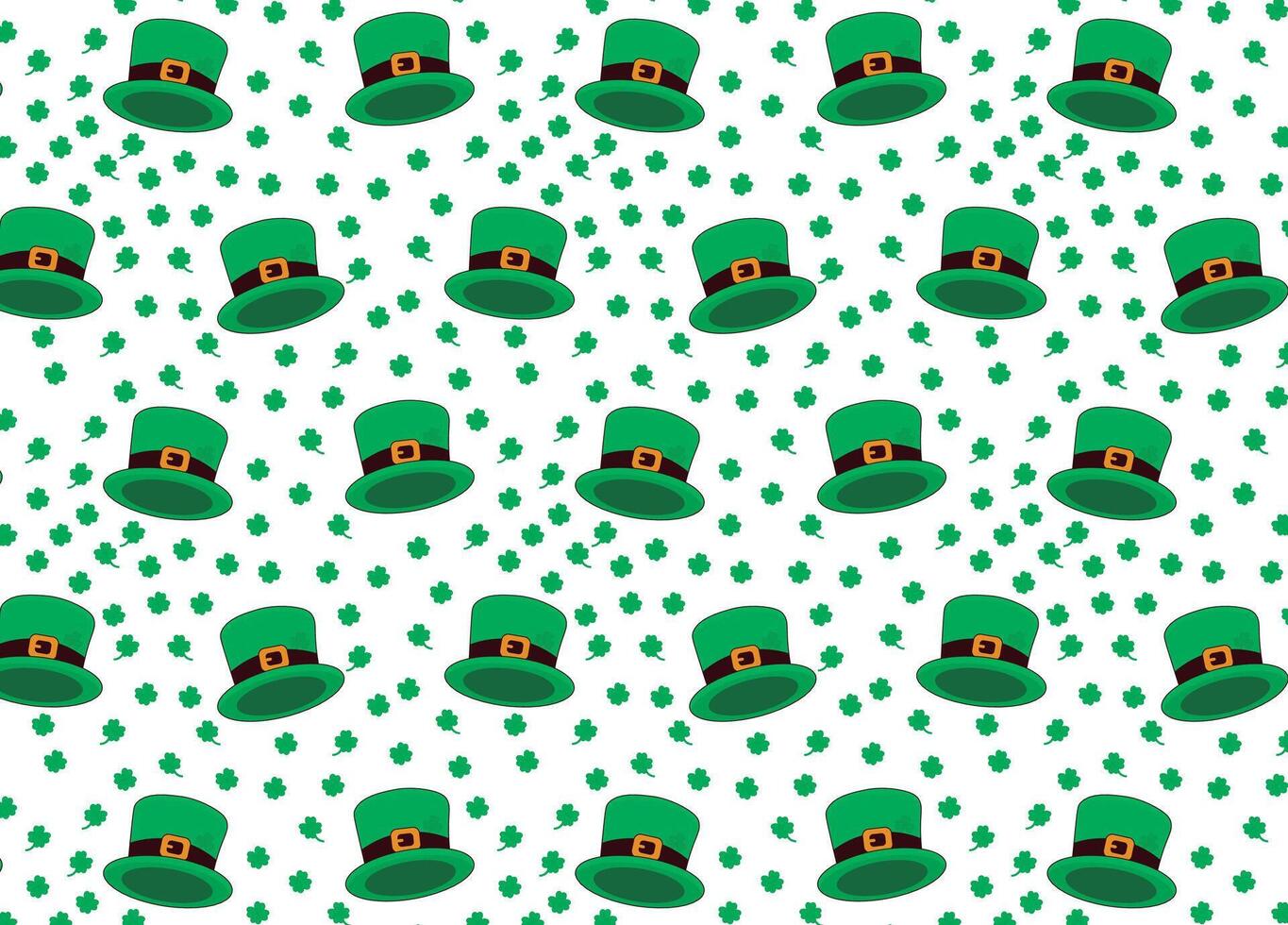 St. Patrick's Day, green hat illustration vector patterns, for backgrounds, paper, fabrics