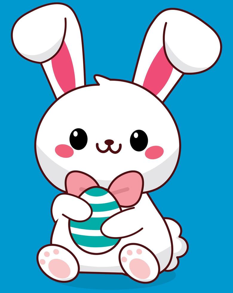 Easter bunny with chocolate egg, happy easter, illustration, vector, for backgrounds vector