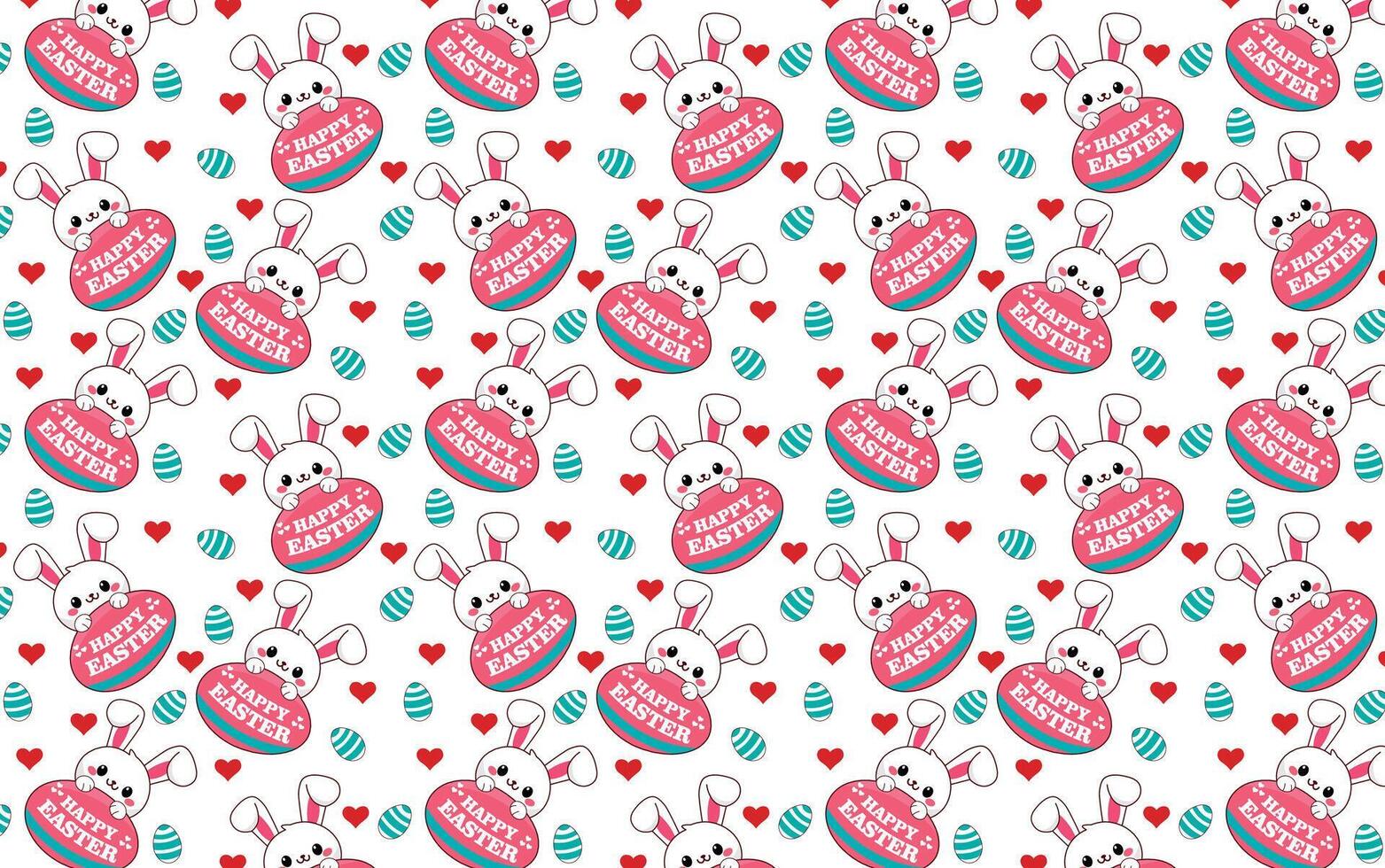 Cute rabbit pattern, vector, for backgrounds textures, fabrics, paper vector
