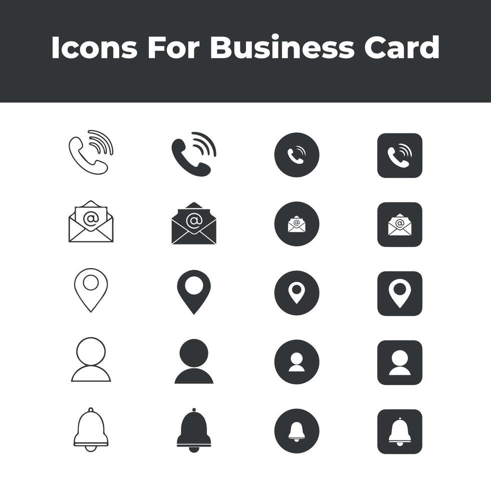 Icons For Business Cards Design 41420035 Vector Art at Vecteezy