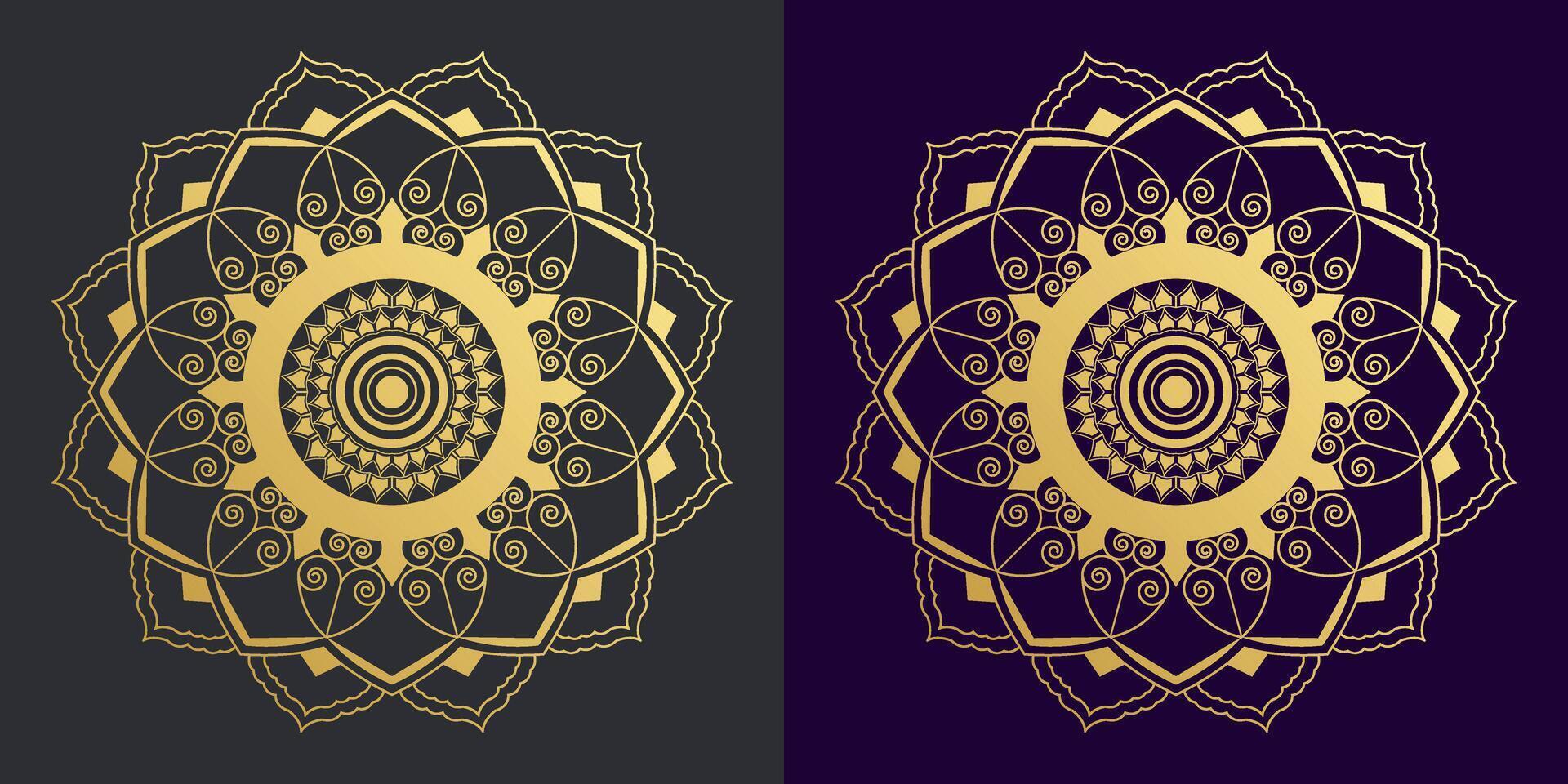 Luxury Background with decorative golden Mandala Design vector