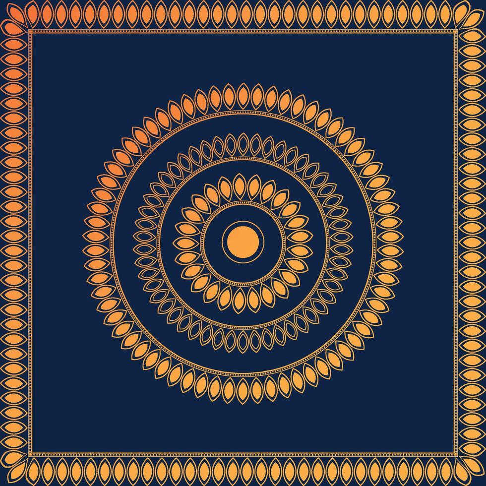 circle mandala design with decorative frame border background vector