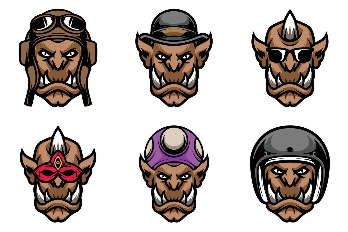 Ogres Bundle Mascot Design vector