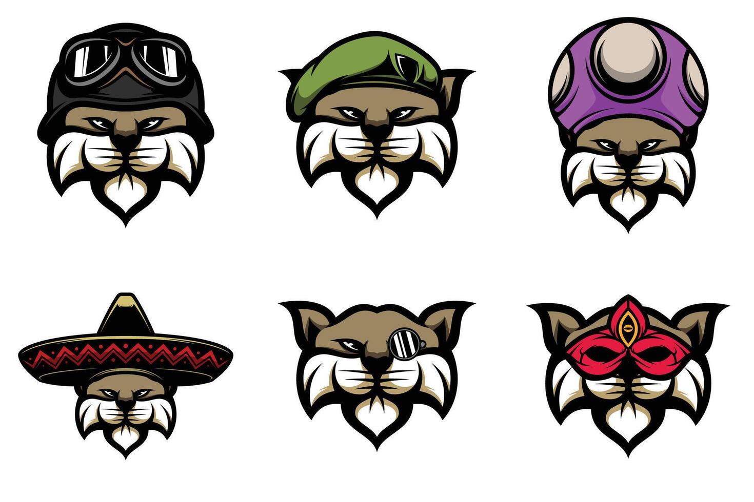 Cat Heads Bundle vector