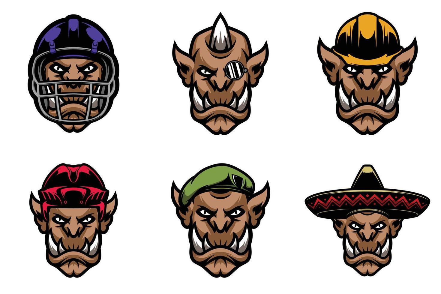 Ogre Heads Bundle vector