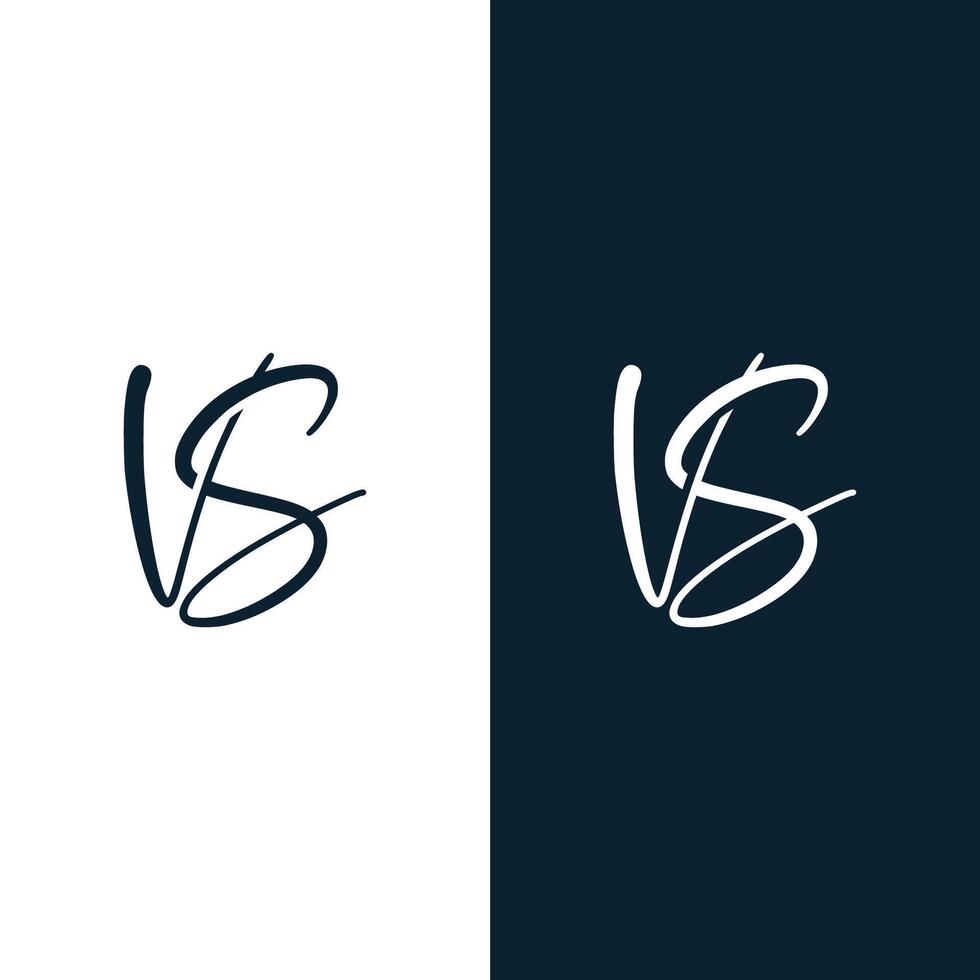 VS Initial handwriting logo vector