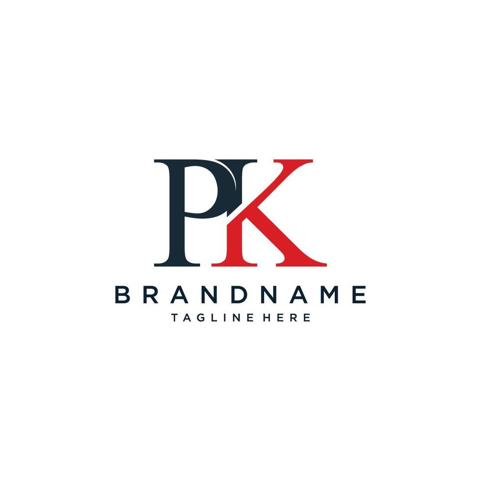 PK logo. Company logo. Monogram design. Letters P and K. vector