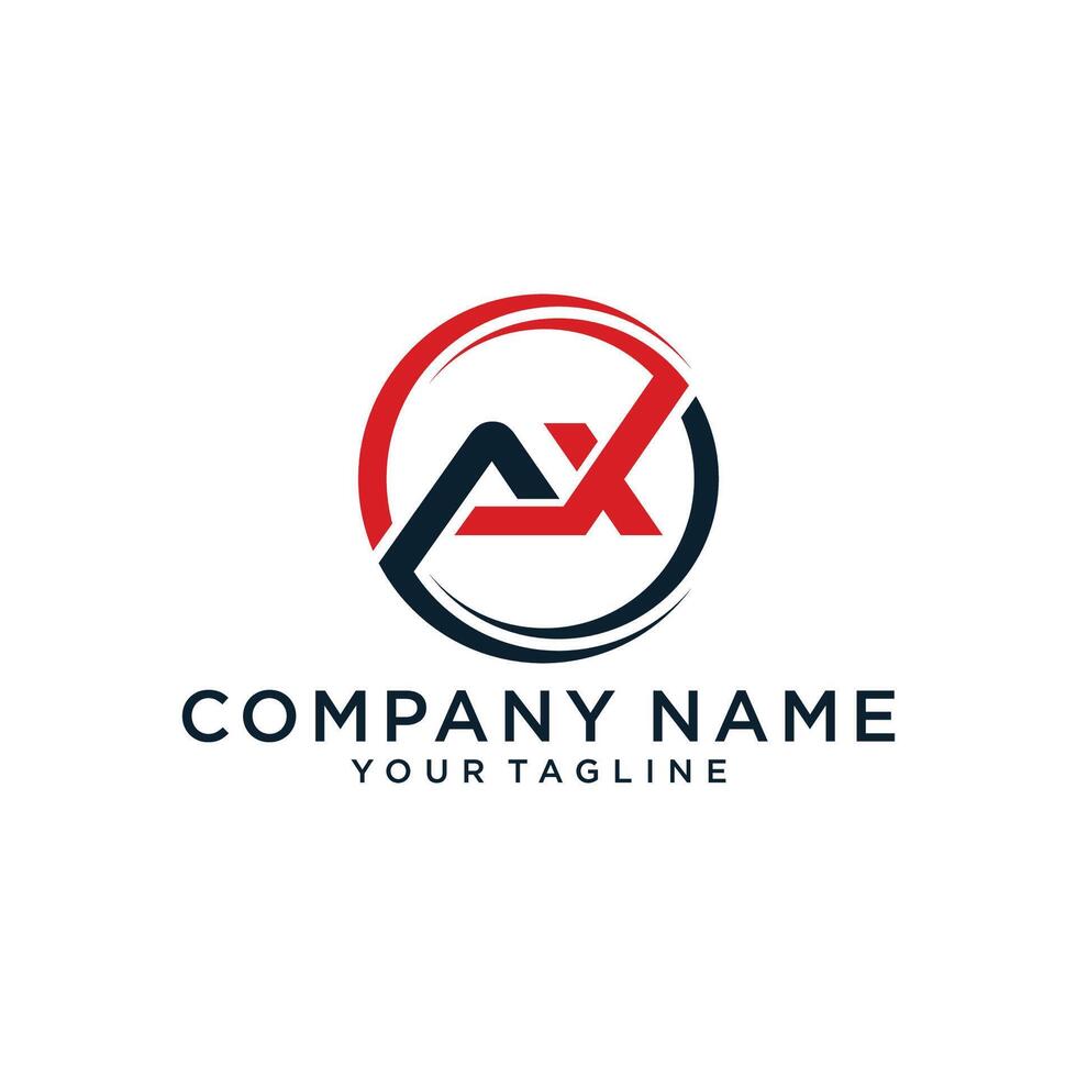 AX initial circle logo template vector. vector