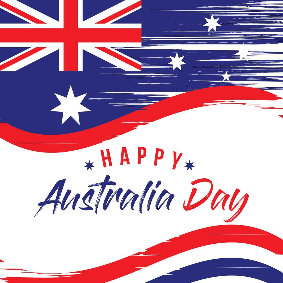 contento Australia día letras. mapa de Australia con bandera. vector ilustración