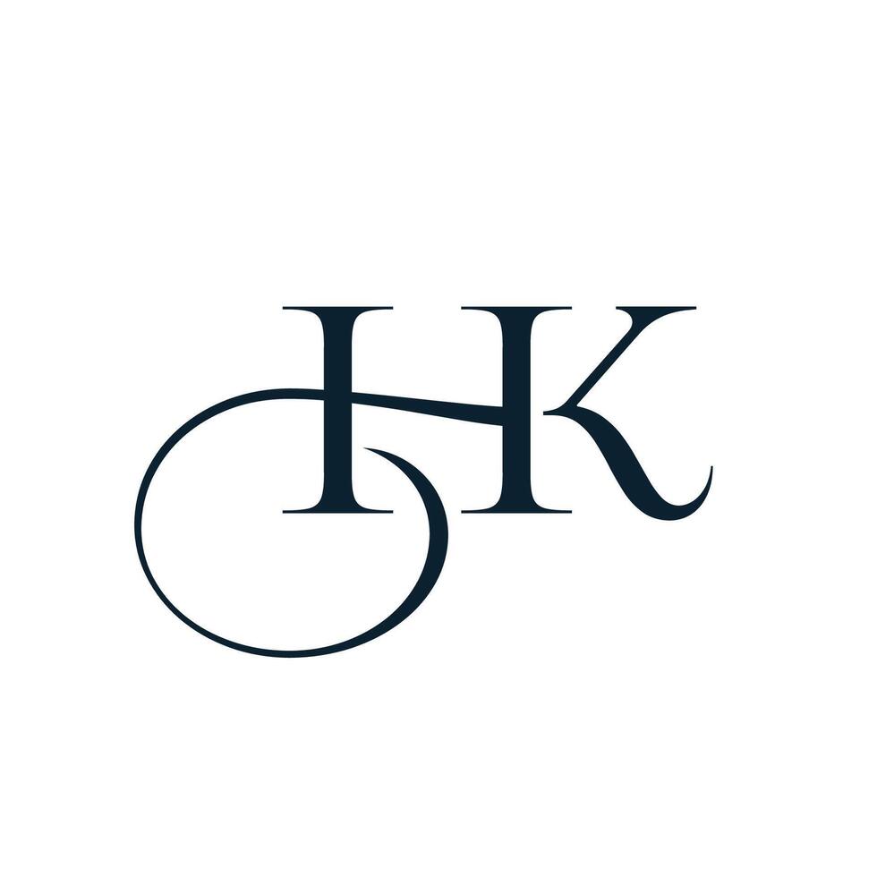 hk o kh iniciales monograma letra texto alfabeto logo diseño vector