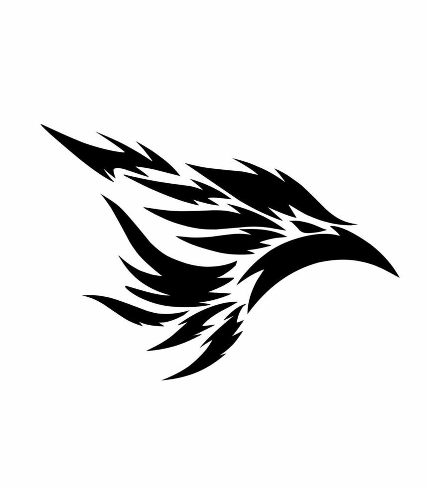 Illustration vector graphics of abstract design tribal art crow head bird