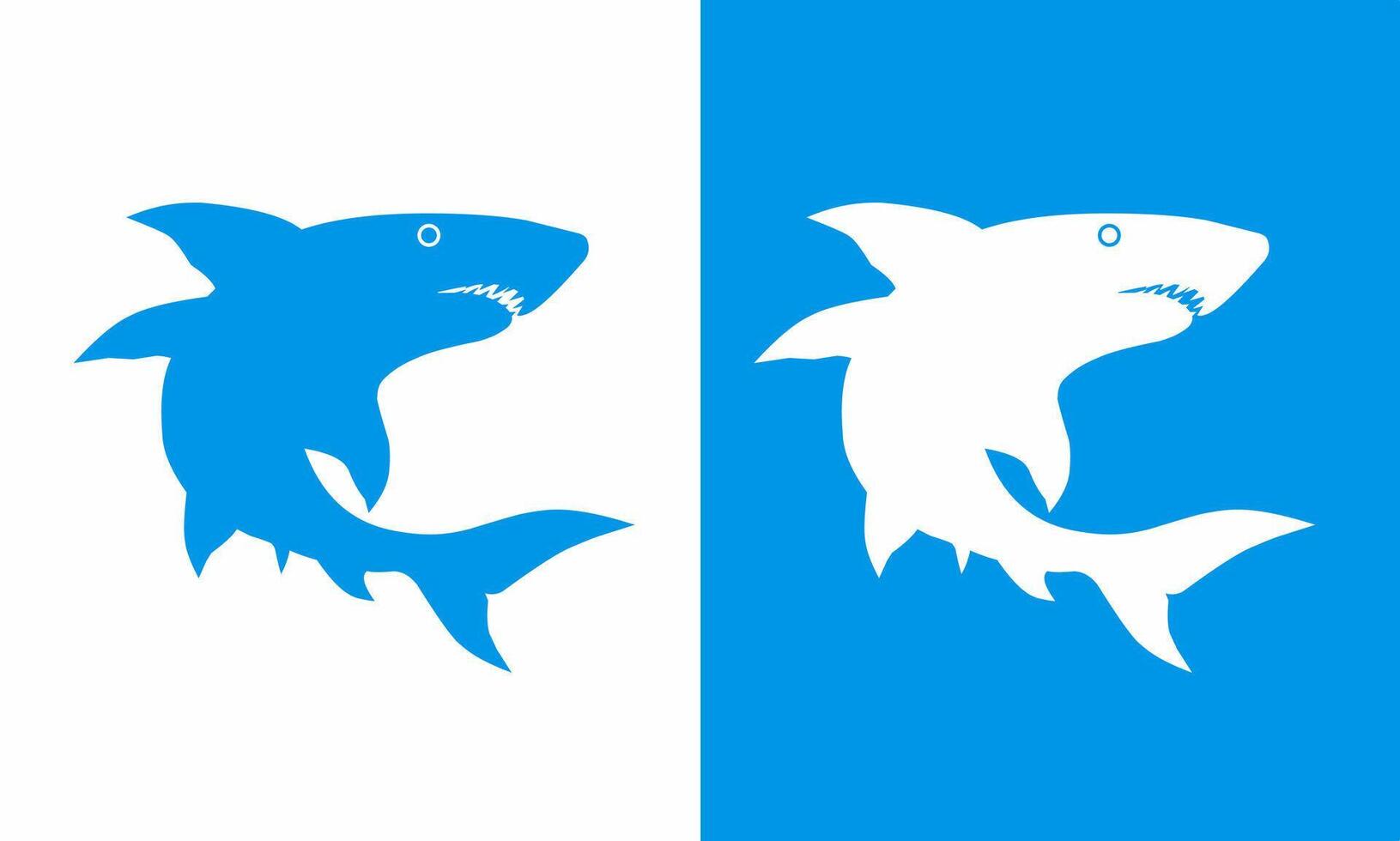 Illustration vector graphics of blue shark silhouette symbol logo template