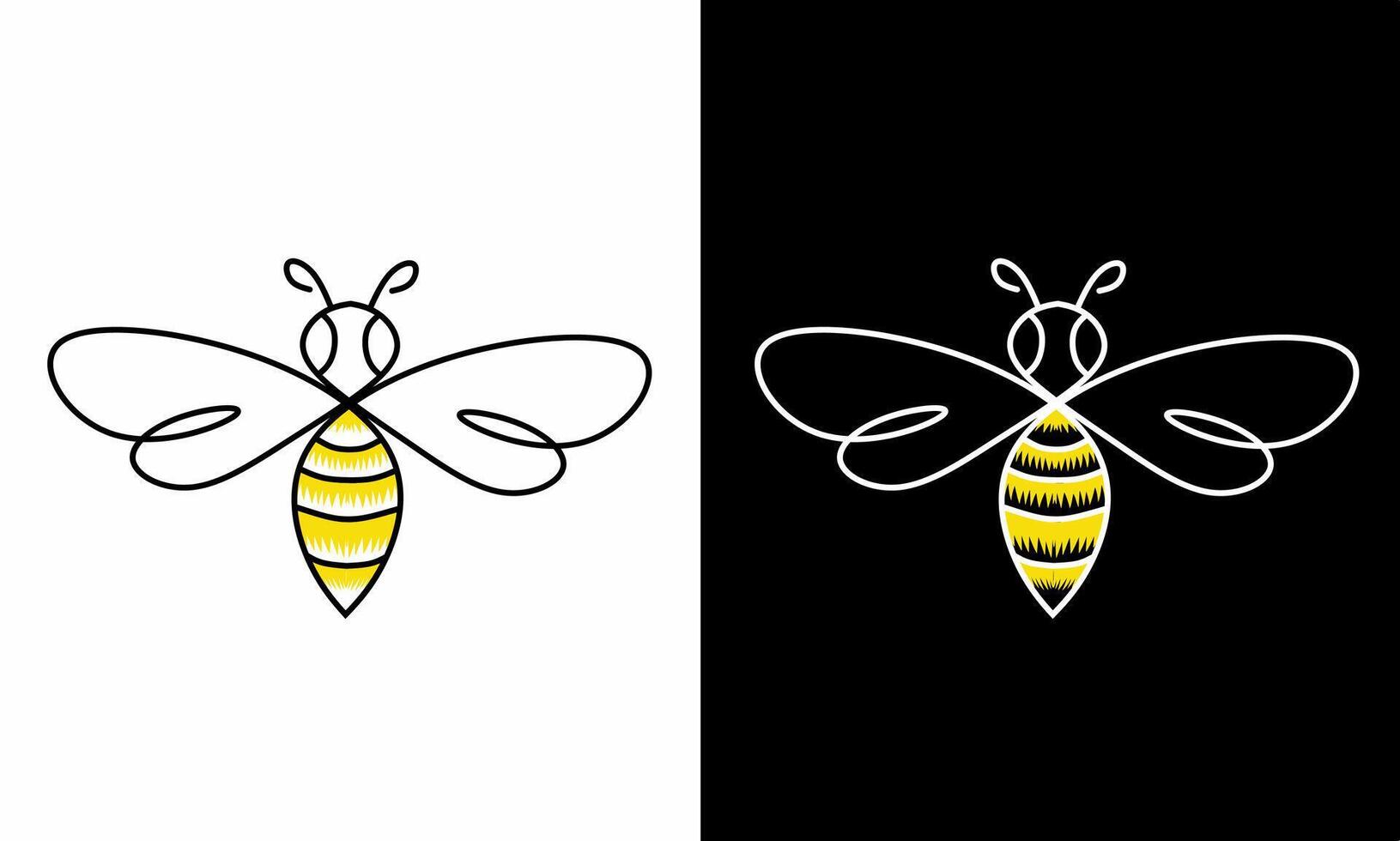 Illustration vector graphics of bee monoline symbol logo template