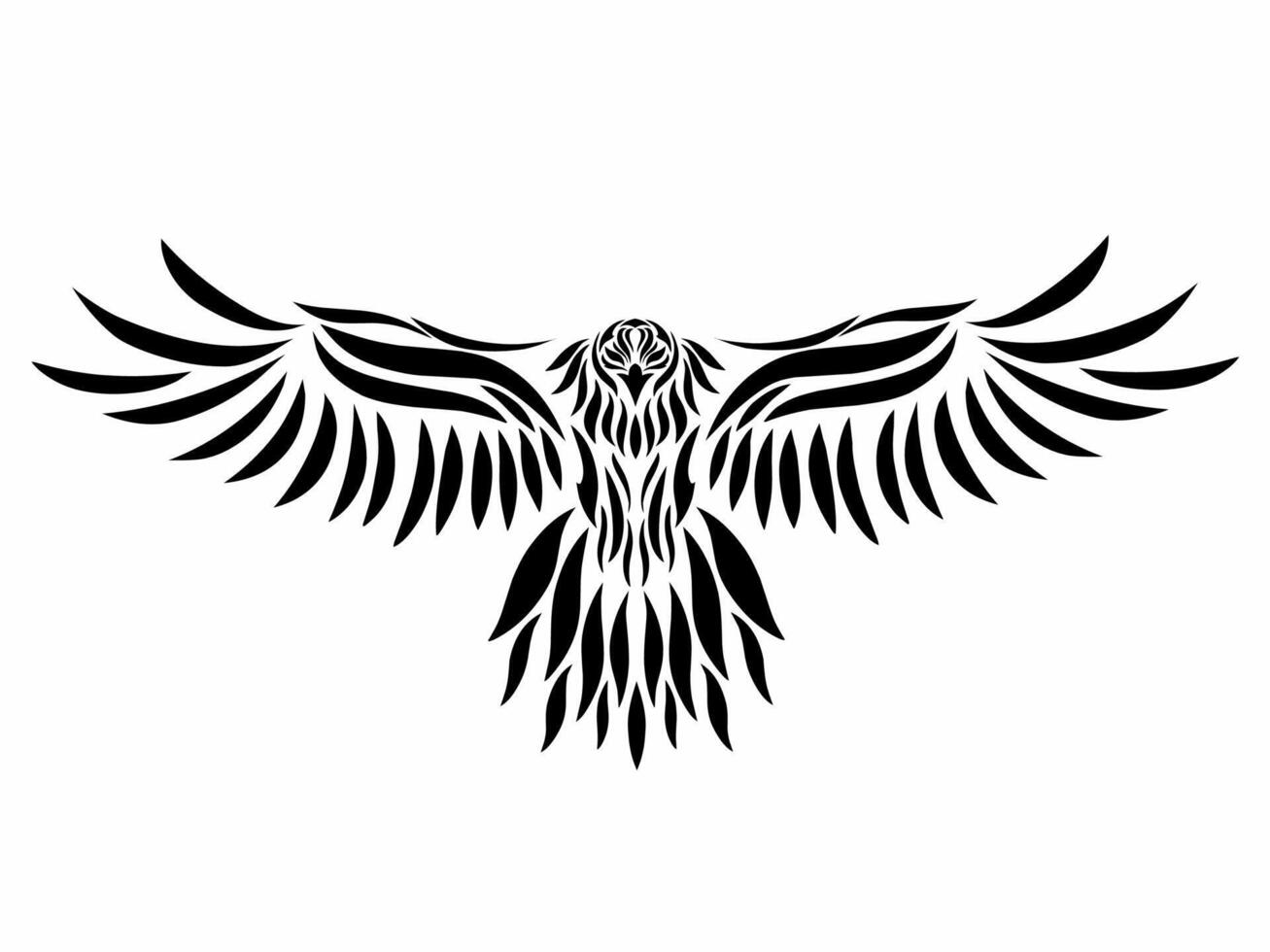 Illustration vector graphics of tribal art abstract design of an eagle flapping its wings