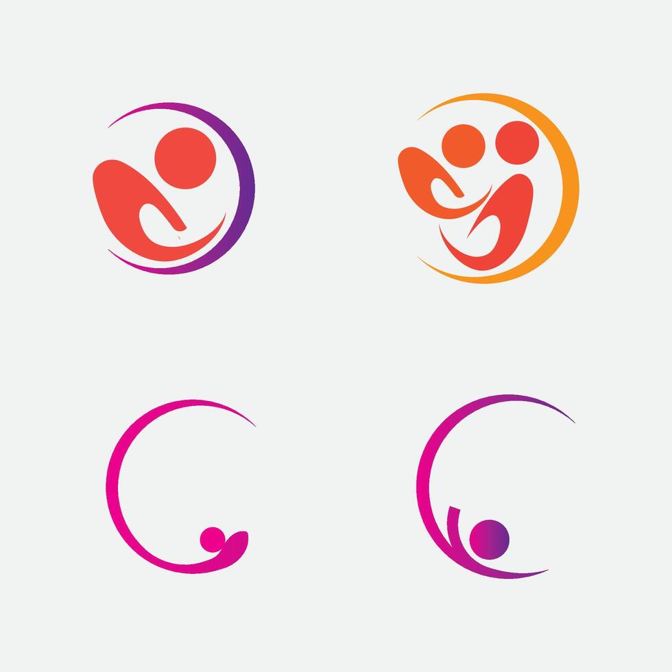 Creative people logo design template with circle,Flat Vector Logo Design Template Element