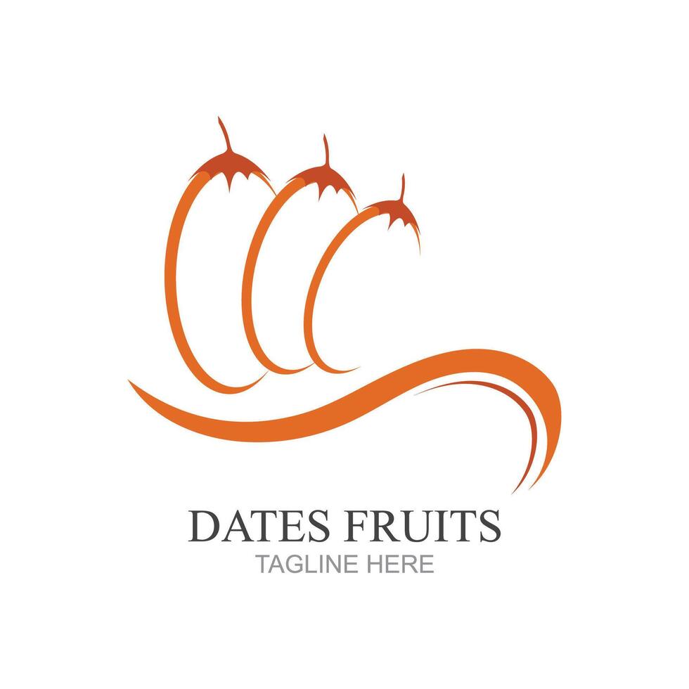 vector ilustración de fechas frutas logo diseño