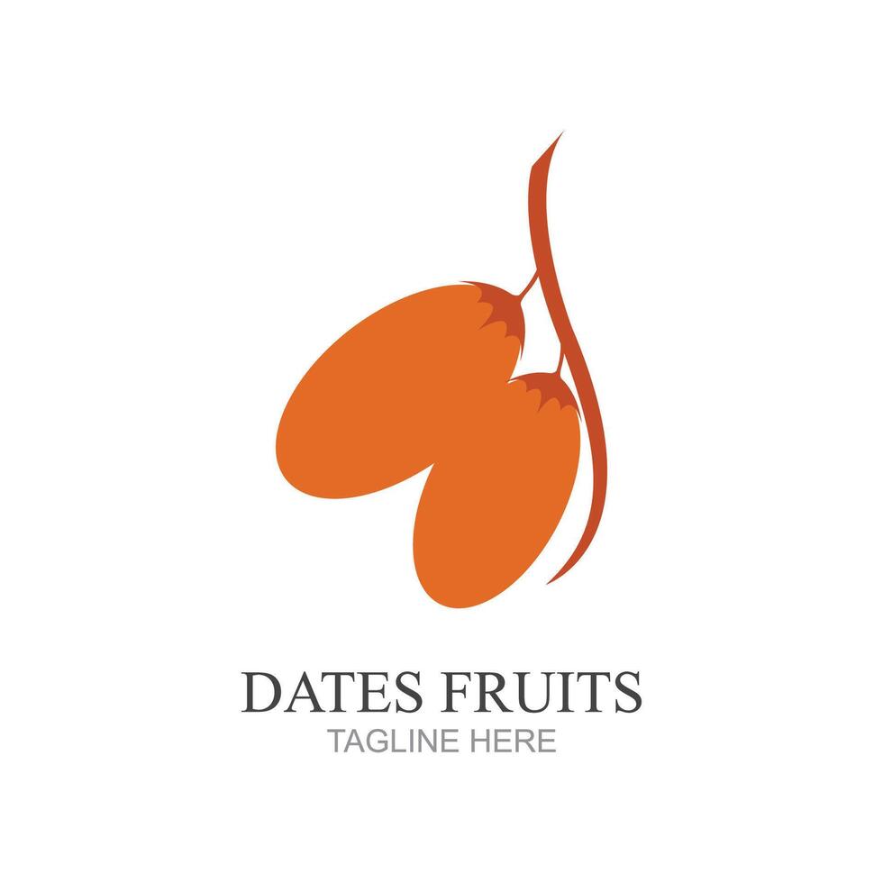 vector ilustración de fechas frutas logo diseño