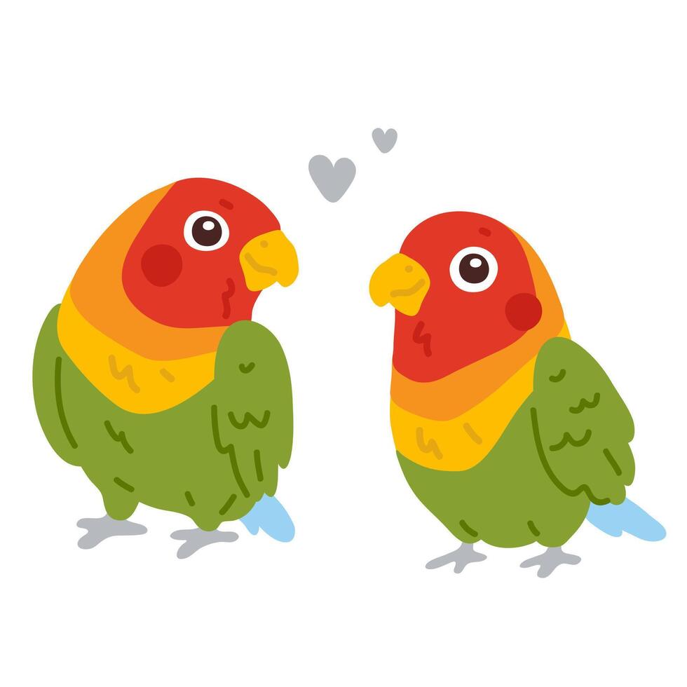 dibujos animados garabatear pájaros del amor Pareja vector