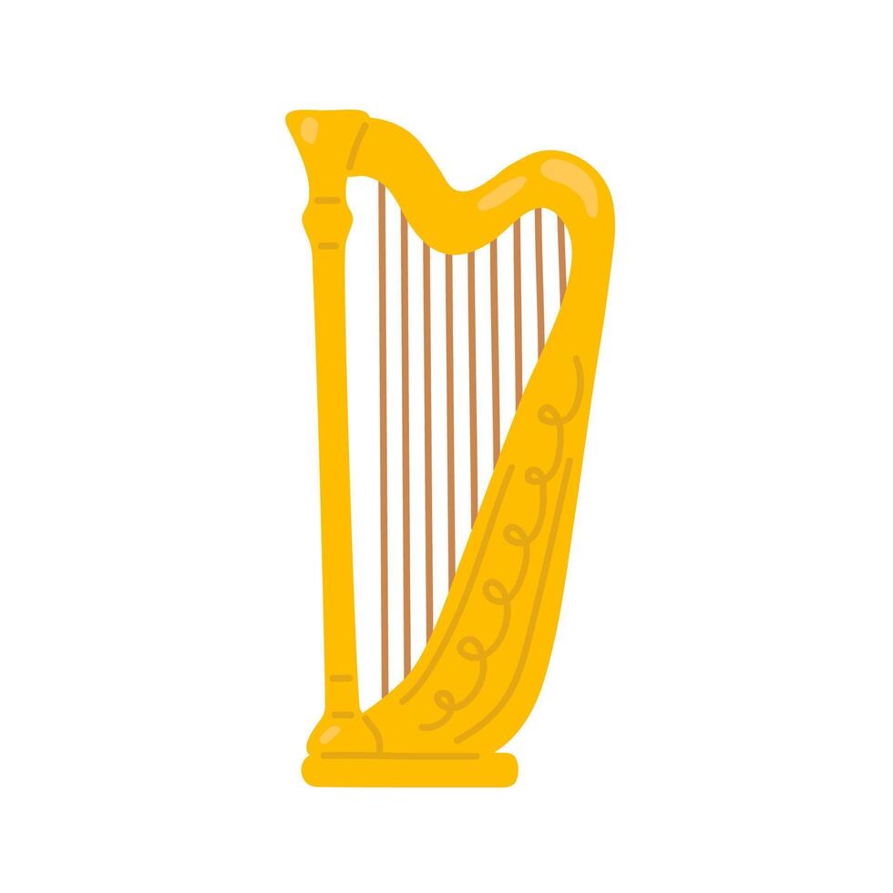 doodle string harp vector