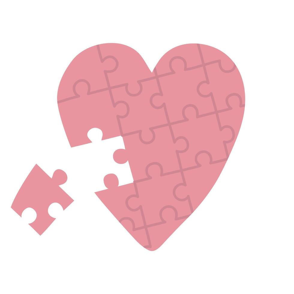 doodle puzzle heart vector