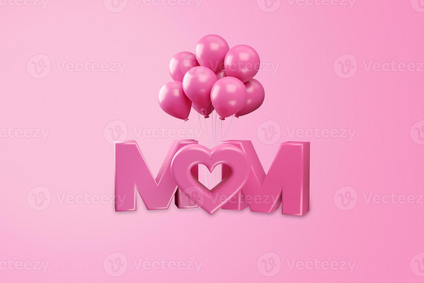 3d rendering happy mother day photo