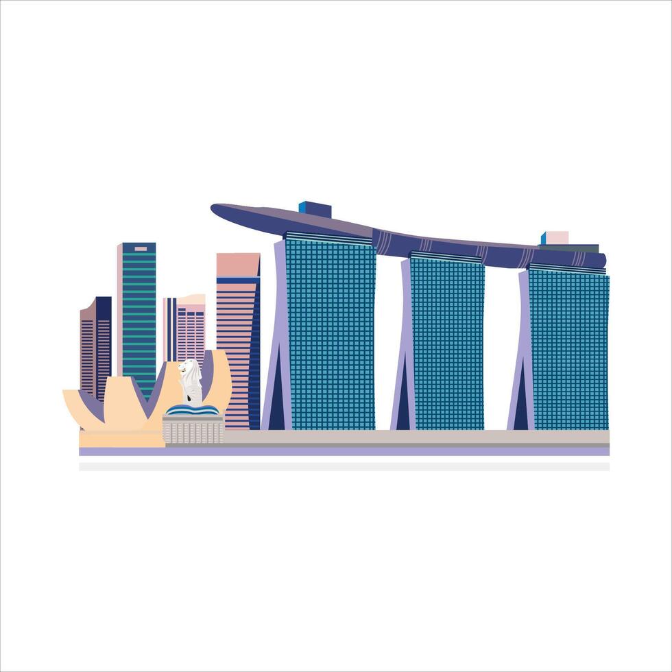 Singapore city skyline illustration vector