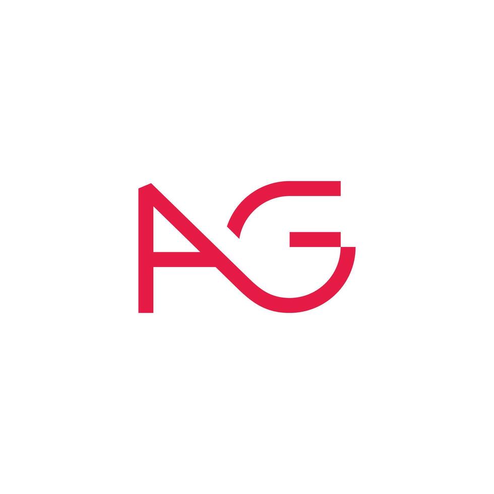 letter ag continue line simple logo vector