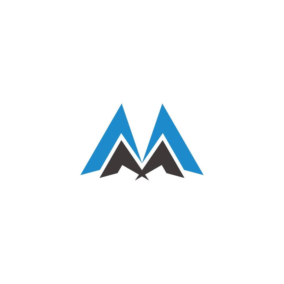 letter m stripes tent mountain abstract logo vector