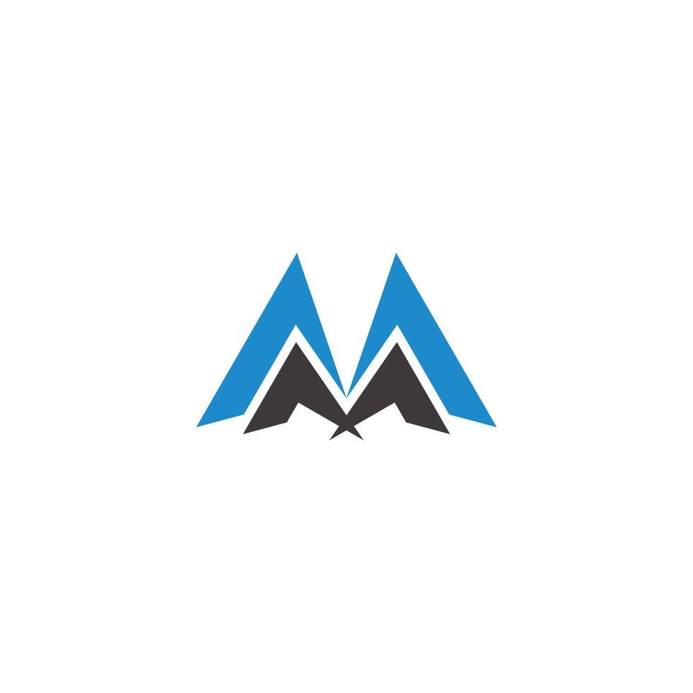 letter m stripes tent mountain abstract logo vector