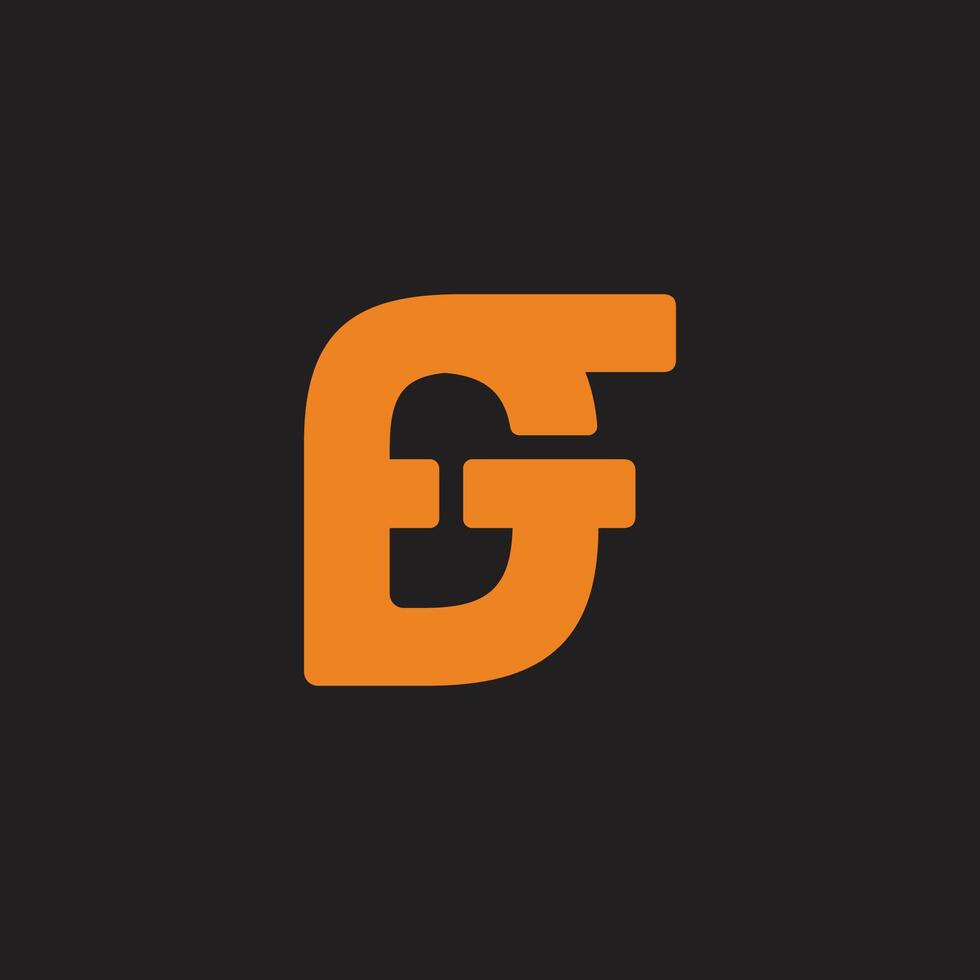 letter fg linked overlap simple logo vector