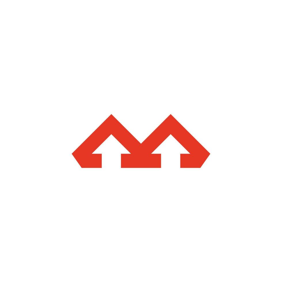 letter m peaks arrow up logo vector