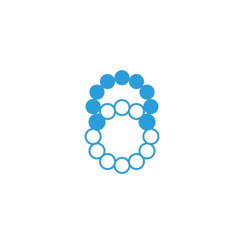 number 8 abstract bubbles dots logo vector