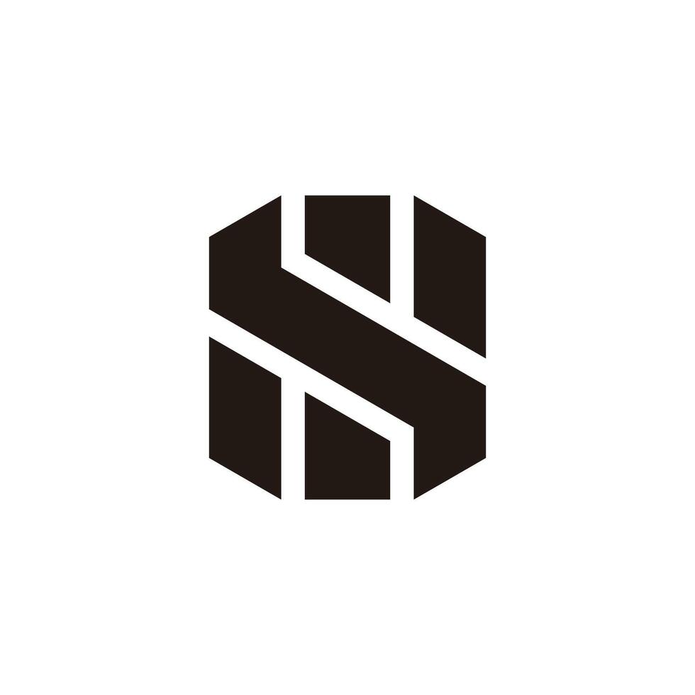 letter s stripes geometric simple logo vector