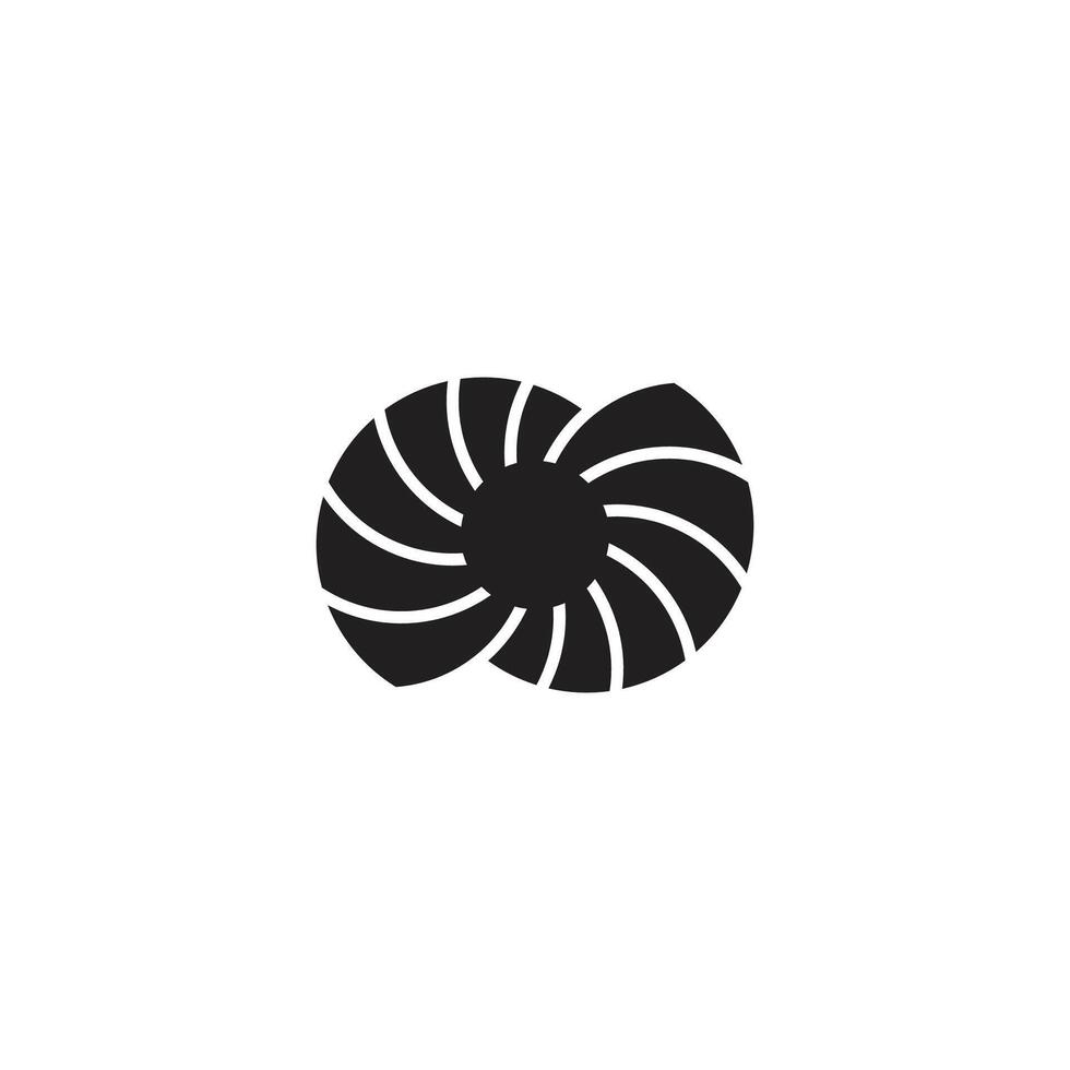 swirl simple geometric turbine motion rotation logo vector