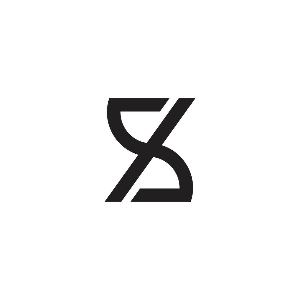 letter sx simple connect line logo vector