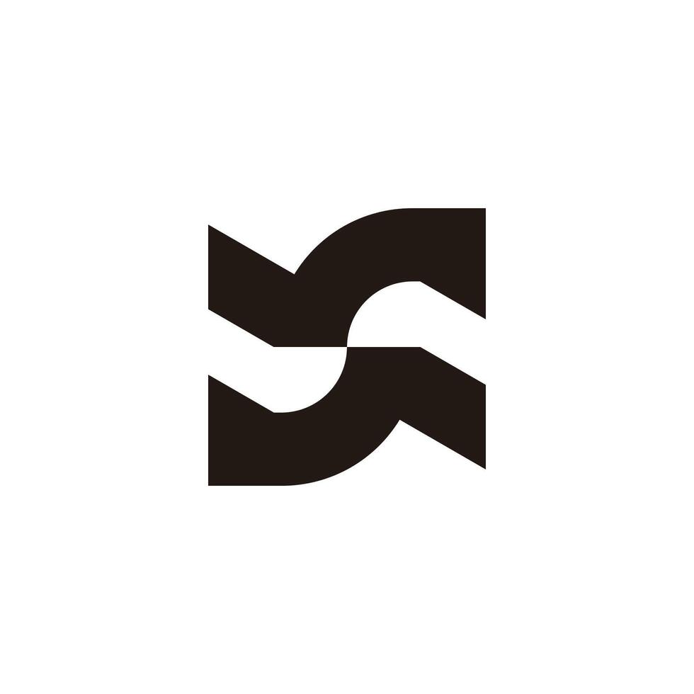 letter s simple slice geometric  logo vector
