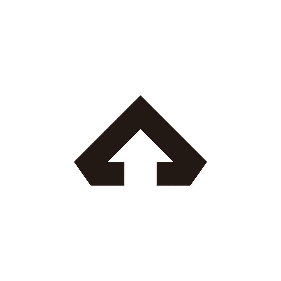 triangle arrow up negative space logo vector