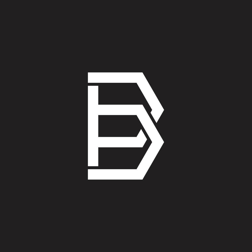 letter b hexagonal linked overlap logo vector