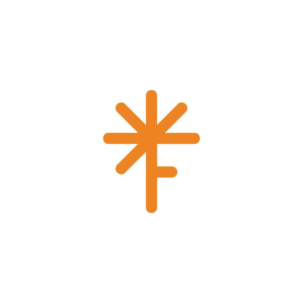 letter f swirl sun shine simple logo vector
