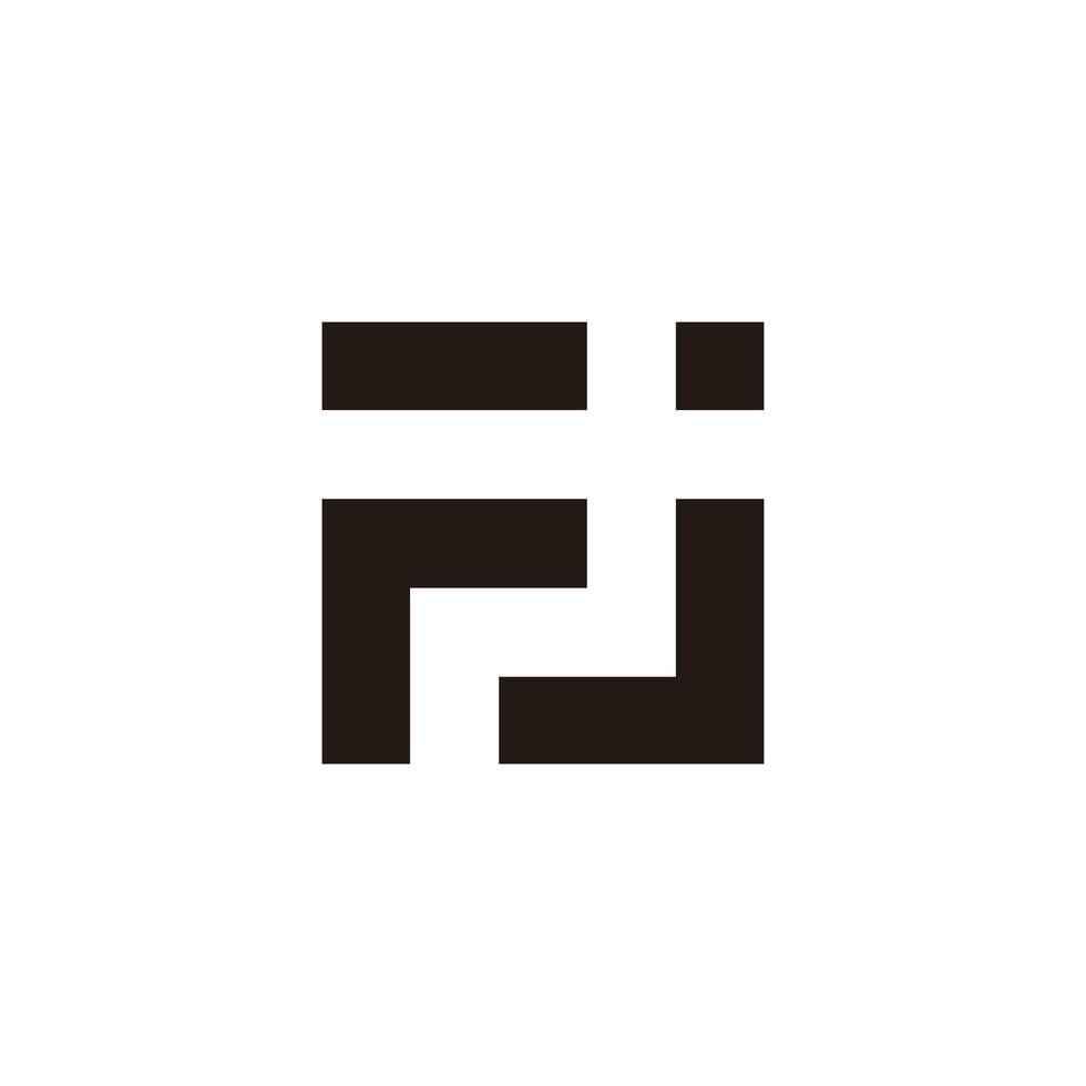 letter fj stripes squares geometric logo vector