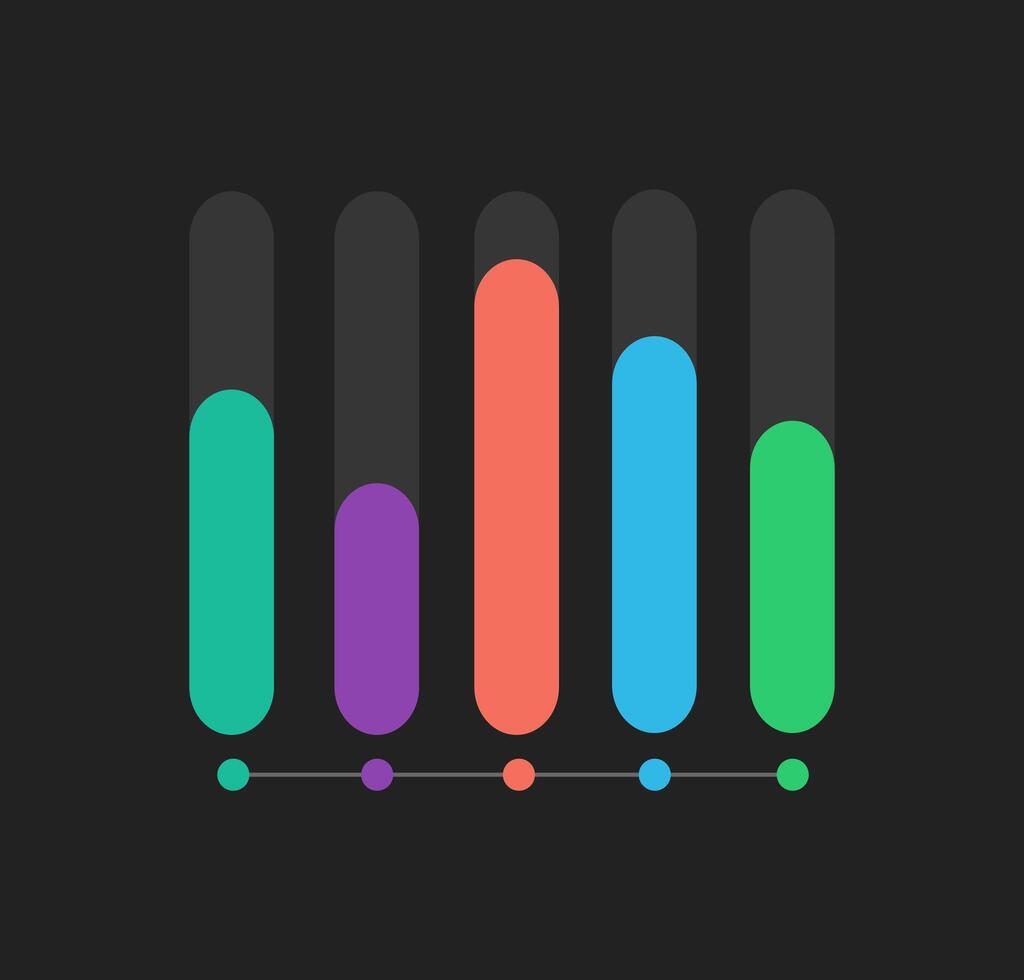 Colorful bar chart graph icon. Flat design style. Vector illustration