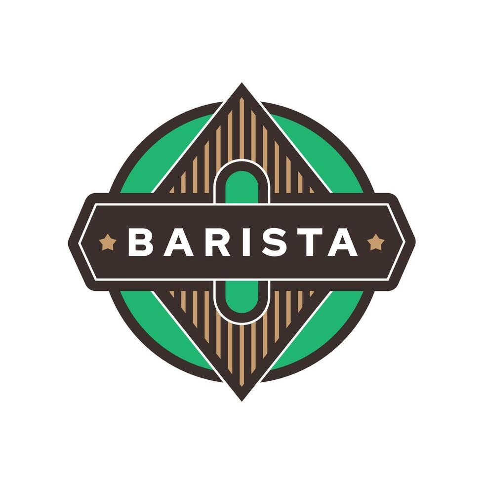 Barista logo design vector template. Business sign, symbol. Suitable for vintage coffee shop.